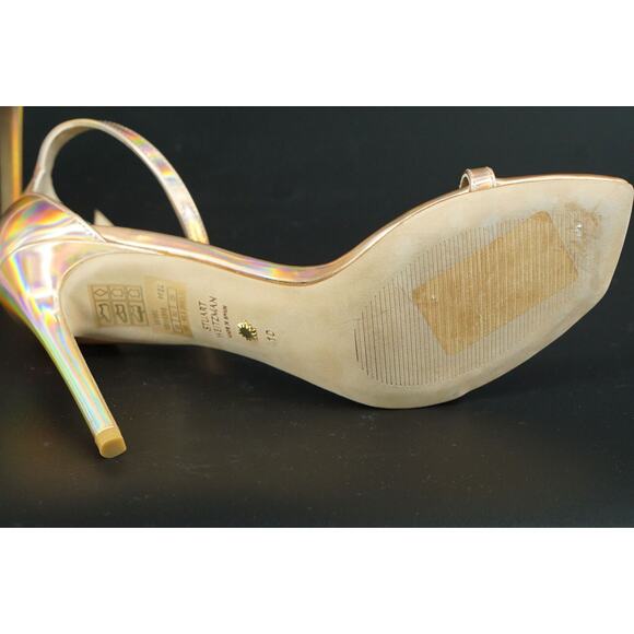 Stuart Weitzman Nudistcurve 100 Hologram Ankle Strappy Sandals Size 10 $475 pink - Picture 11 of 11
